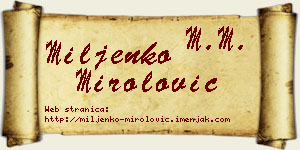 Miljenko Mirolović vizit kartica